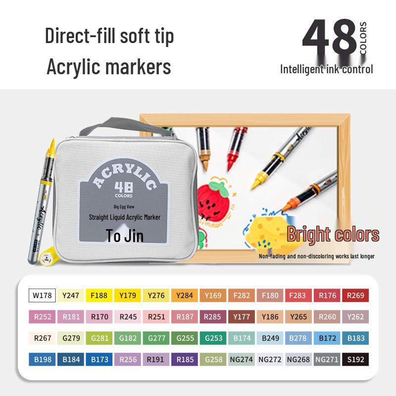 Zhi Jin Liquid Acrylic Marker - Soft Tip, Opaque Watercolor Pen for DIY Graffiti & Elementary School Art.