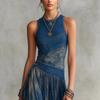 Women Dress Bohemian Vintage Summer Casual Beach Vacation Long Skirt Fashion Print Oneck Slim Shoulder Strap Aline Dress
