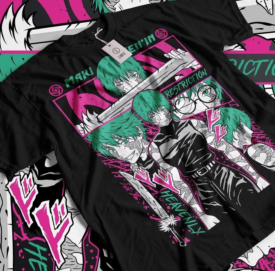 

Футболка Маки Зенин Магическая битва Аниме ужасов Манга Каваи Подарочная футболка Все размеры M