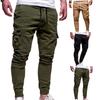 Cargohose Einfarbig Kordelzug Herren Locker Mehrere Taschen Jogginghose für den täglichen Gebrauch