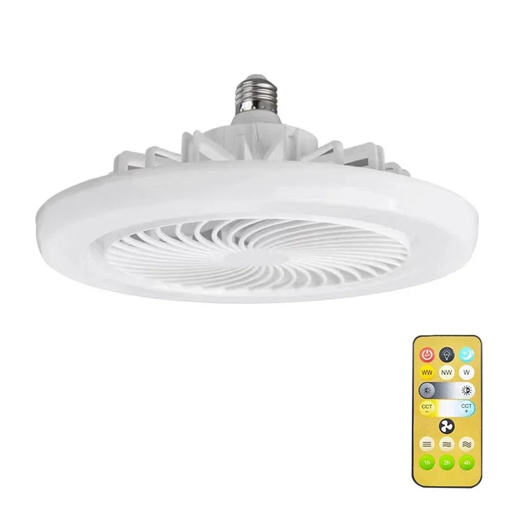 Intelligent LED Fan Light Controllable Wind Speed Dimmable Plastic Small Fan Lighting Base for Bedroom and Living Room Lighting remote control