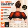 Self-Heating Shoulder Wrap with Far-Infrared Heating and 14 Magnets, Black, S/M/L/XL