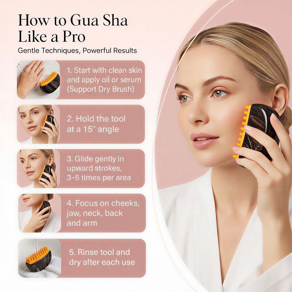 2026 New Model Face Contour Brush Facial Tools Gua Sha Tool Fashion Lymphatic Brush Women