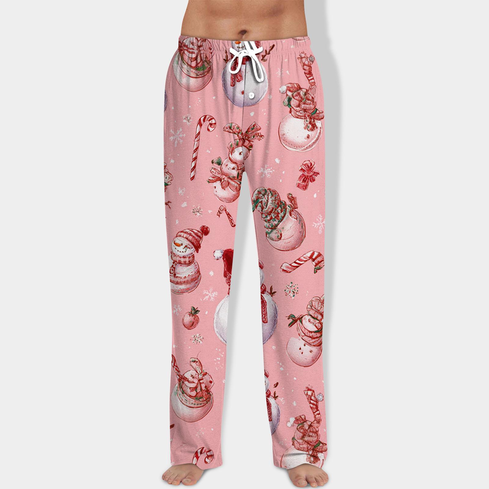 

Чоловічі штани з різдвяним принтом на шнурку, повсякденні піжамні штани XL