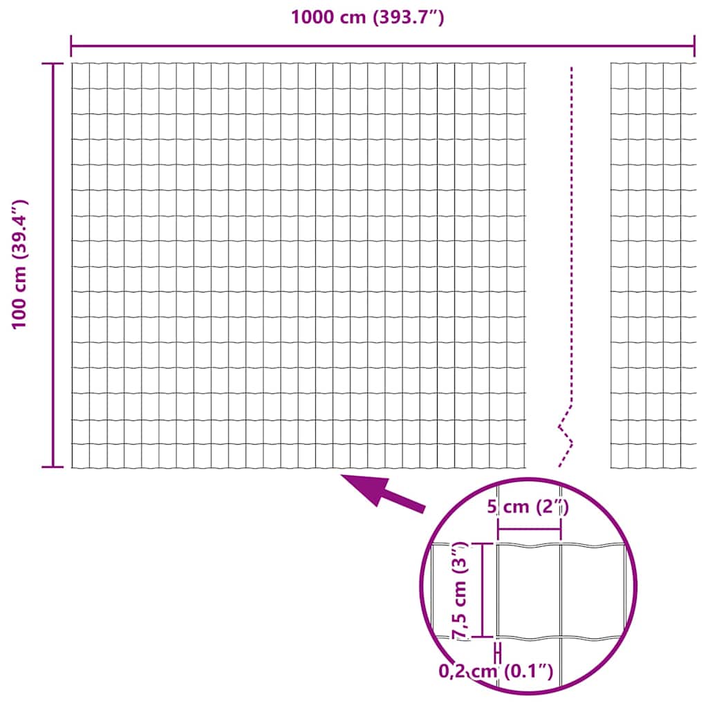 Euro Fence Gray 1 X 10 M PVC Coated Iron