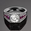 Red Green Blue Spinel Rings For Women CopperColor Ring With Zircon Stones Wedding Engagement Gift Fine Jewelry