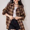Women's Autumn and Winter Casual Retro Plaid Long Sleeve Shirt Top