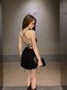 Sexy hollowed-out straps split-ended short little black dress children's socialite temperament slim-fitting suspender backless pleated dress
