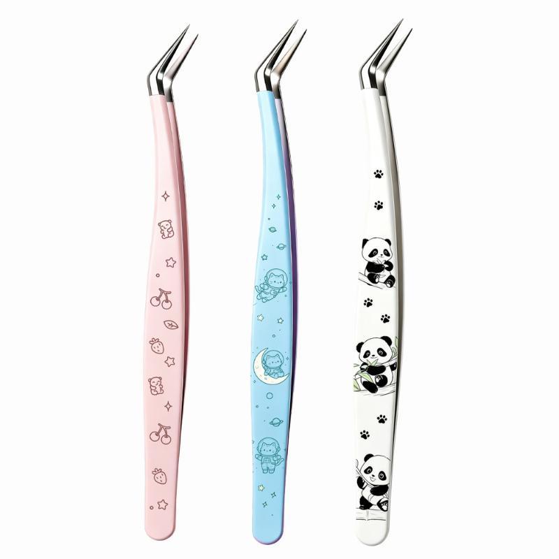 Stainless Steel Curved Tweezers Anti-static High Precision 1Pcs for DIY Sticker Craft Jewelry Repair Handicraft Work