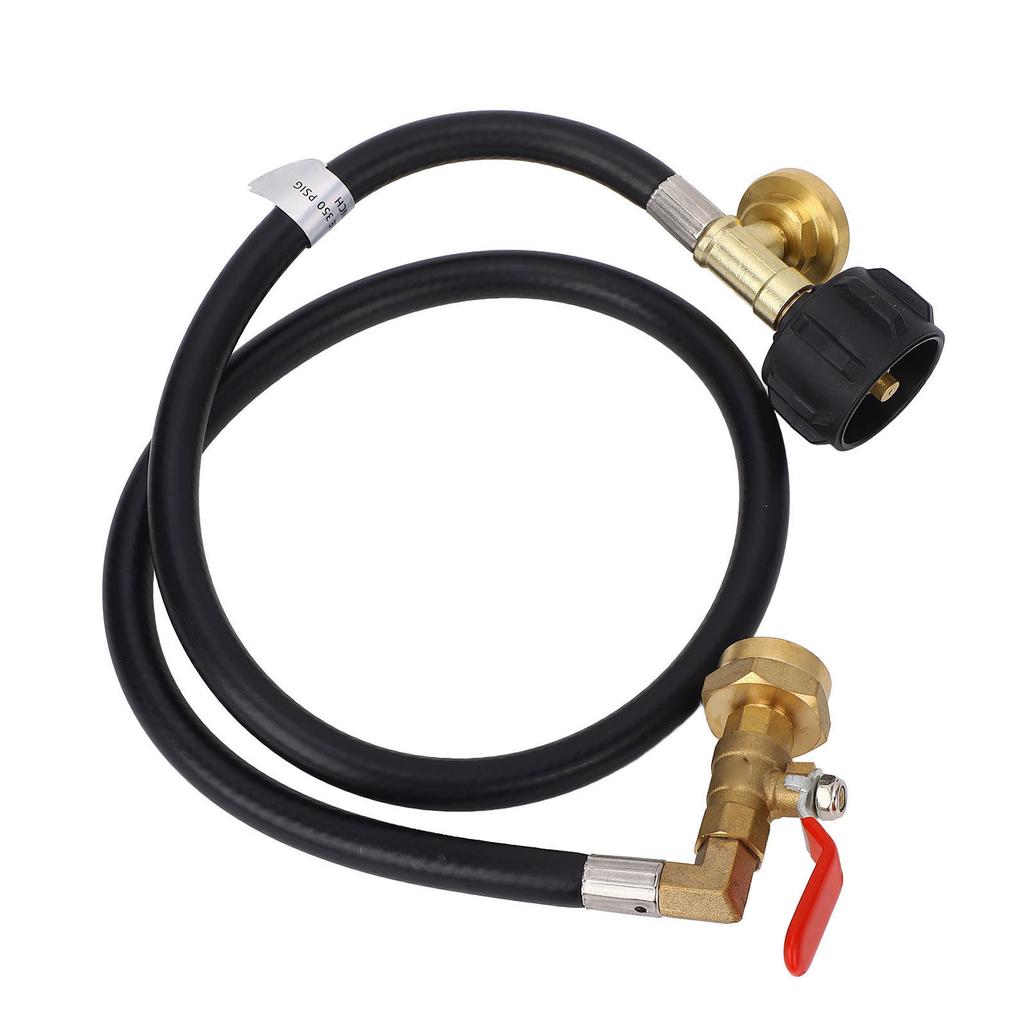 3FT Gas Refill Adapter Hose with Gauge and Valve 350PSI High Pressure QCC1 Connector 1lb To 20lb