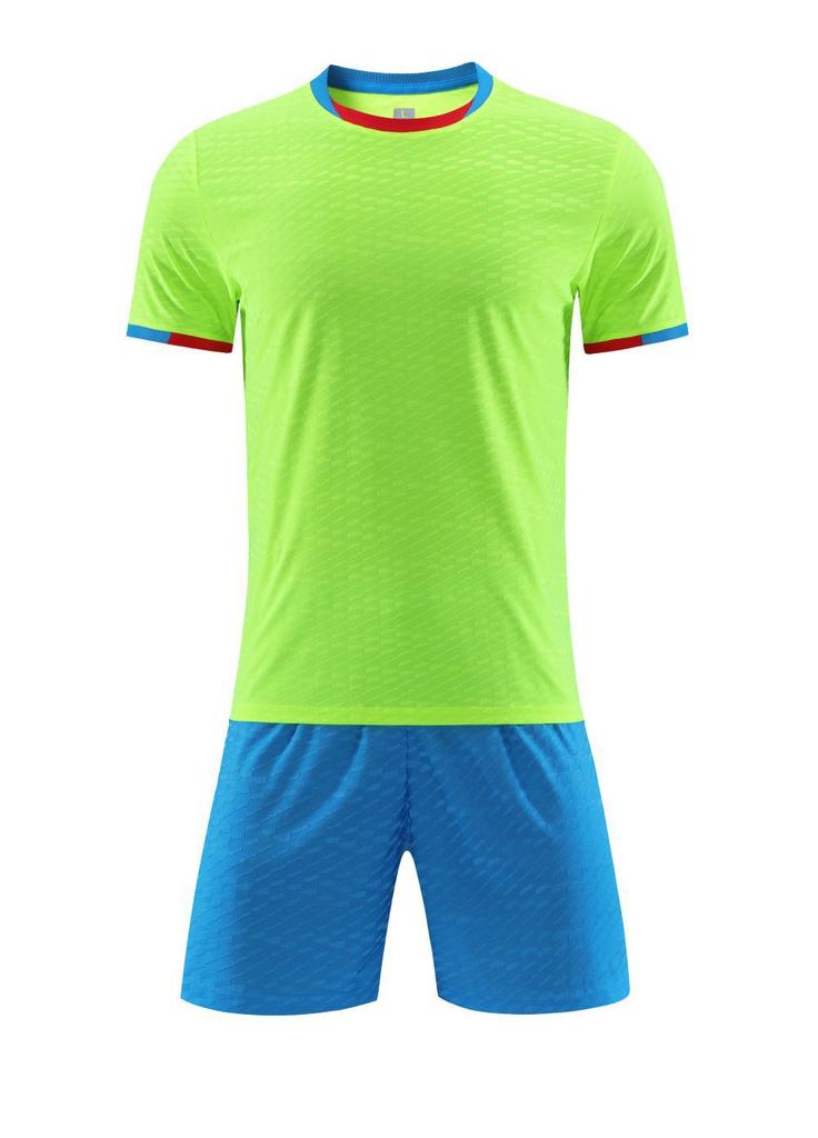 Brand Jacquard Fabric Football Jersey Set Men'S And Women'S Short-Sleeved Jersey Football Jersey Blank Version Jersey Fan Version