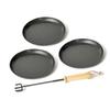 FREEAP 4-Piece Fire Grill Pan Set for Bonfire Use