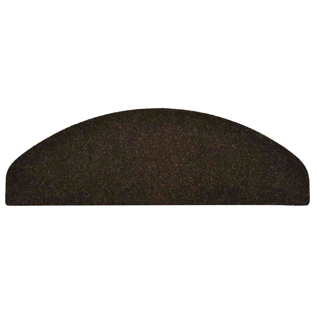 Self Adhesive Stair Treads 5 pcs 65 x 21 x 4 cm Dark Brown Semi Round Large