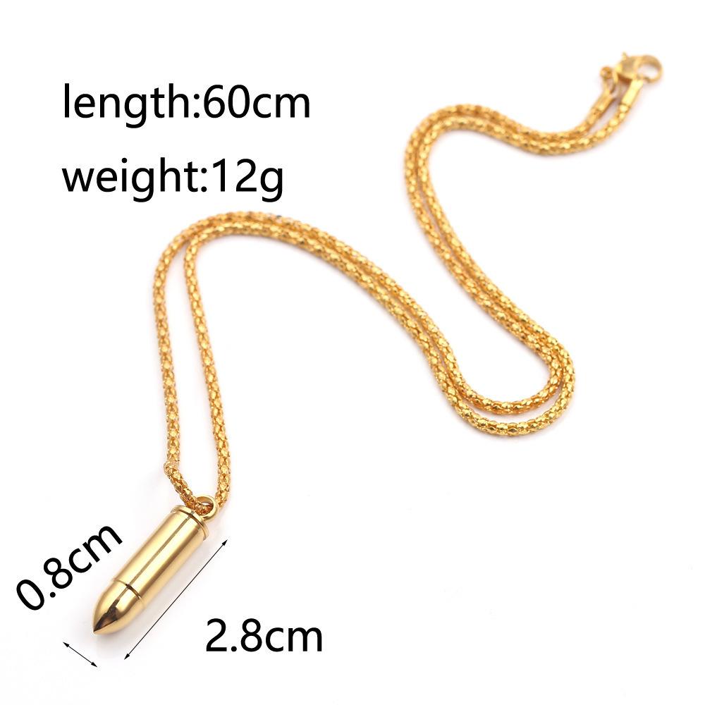 Pendentif Puissant pour Homme en Acier Inoxydable, Formé Comme Une Tête de Balle, Peut S'ouvrir et Est un Accessoire Unique pour Pulls.