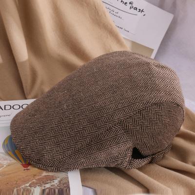 Autumn and Winter Tweed Hat Men and Women Beret Duck Tongue Cap Middle-aged and Elderly Casual Forward Cap