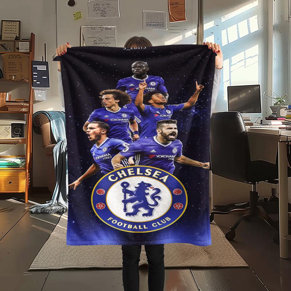 

Chelsea FC Print FlAannel Blanket, High quality Comfortable for All Seasons, Home Decor, Warmth and Comfort 80cm x 120cm