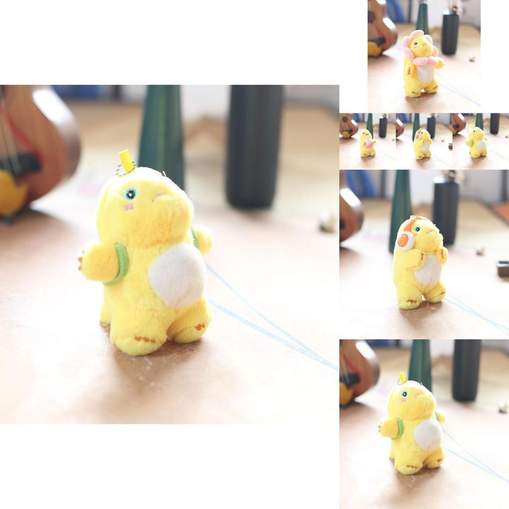 Delightful Mini Dinosaur Plush Toy Keychain Soft And Cuddly Cartoon Doll For Bags