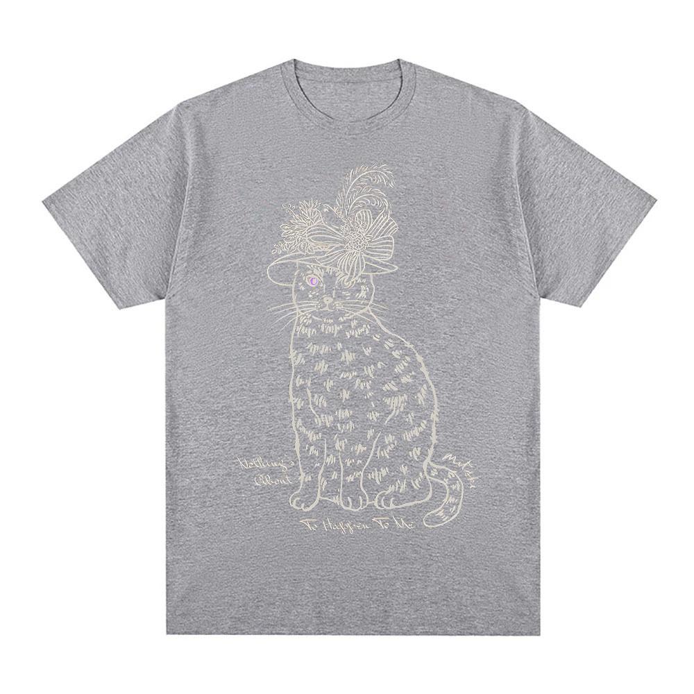 VICTORIAN CAT TEE Summer Mitski Harajuku Oversized Clothes Fashion 100Cotton Oneck Tops Clothes Round Neck Comfortable Tees
