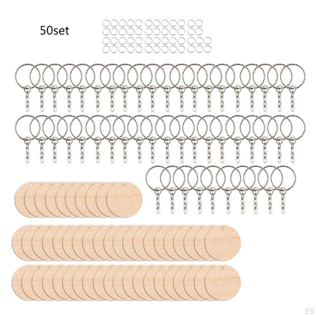 Chains Round Unfinished Wood Pendant for DIY Projects and Crafts Kids Adult