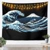 Cherry Blossom Tapestry Japanese Style Wall Art for Living Room Bedroom Chinese Ink Painting Wall Hanging Blanket Plum Blossom