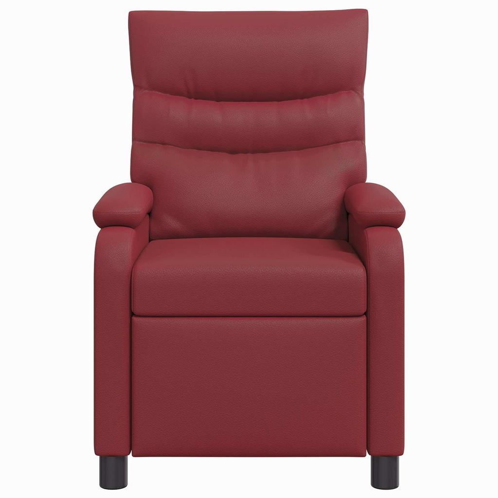 Massage Recliner Chair Wine Red Faux Leather