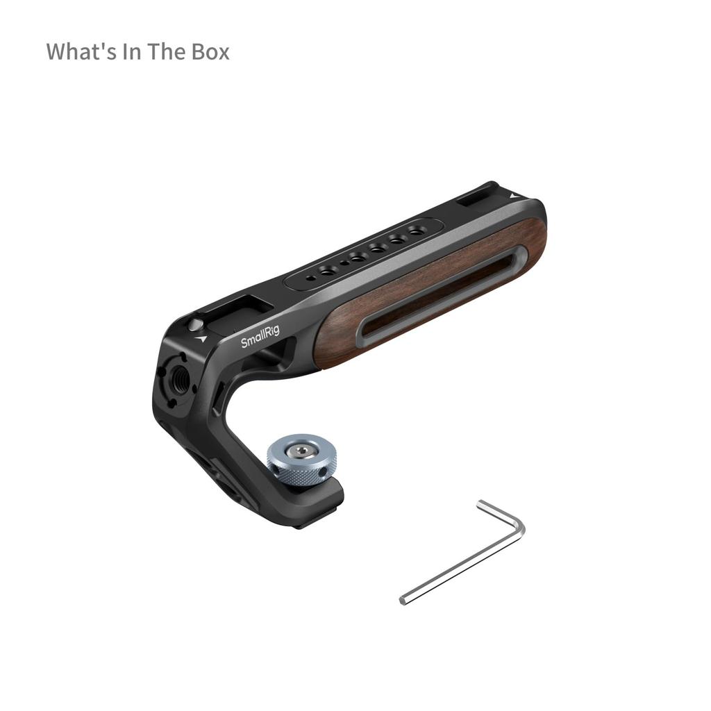 SmallRig Camera Grip Wooden Top Handle with Cold Shoe Lightweight Wooden Top Handle for Camera Maximum Weight Capacity Threaded Holes and Threaded