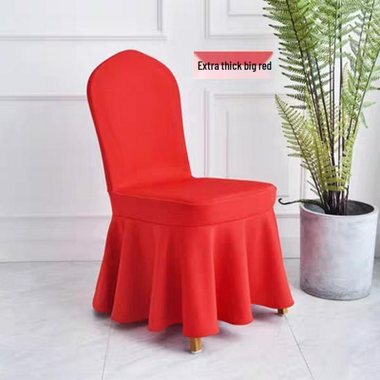 Thick Air-Layer Sun Skirt Chair Cover for Weddings, Banquets, and Conferences - No-Tie Bow Design