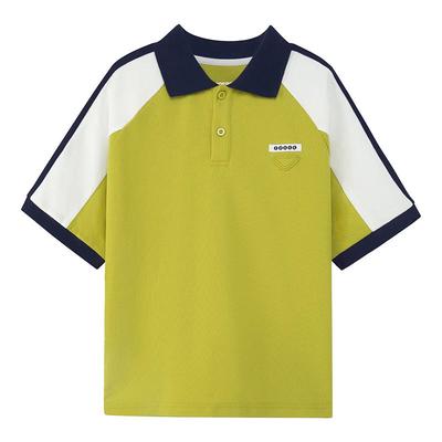 Zuoxi Boys' Preppy Color-Block Piqué Polo Shirt