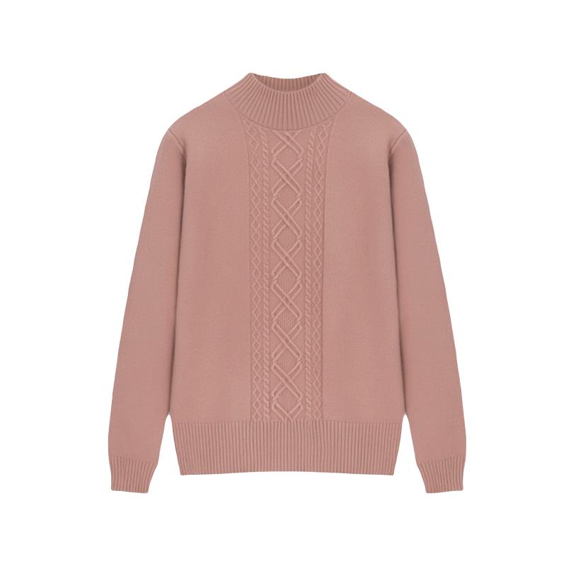 Mother's Fine Velvet Round Neck Sweater: Loose Fit, One Size, Long-Sleeve, Ideal for Autumn and Winter.