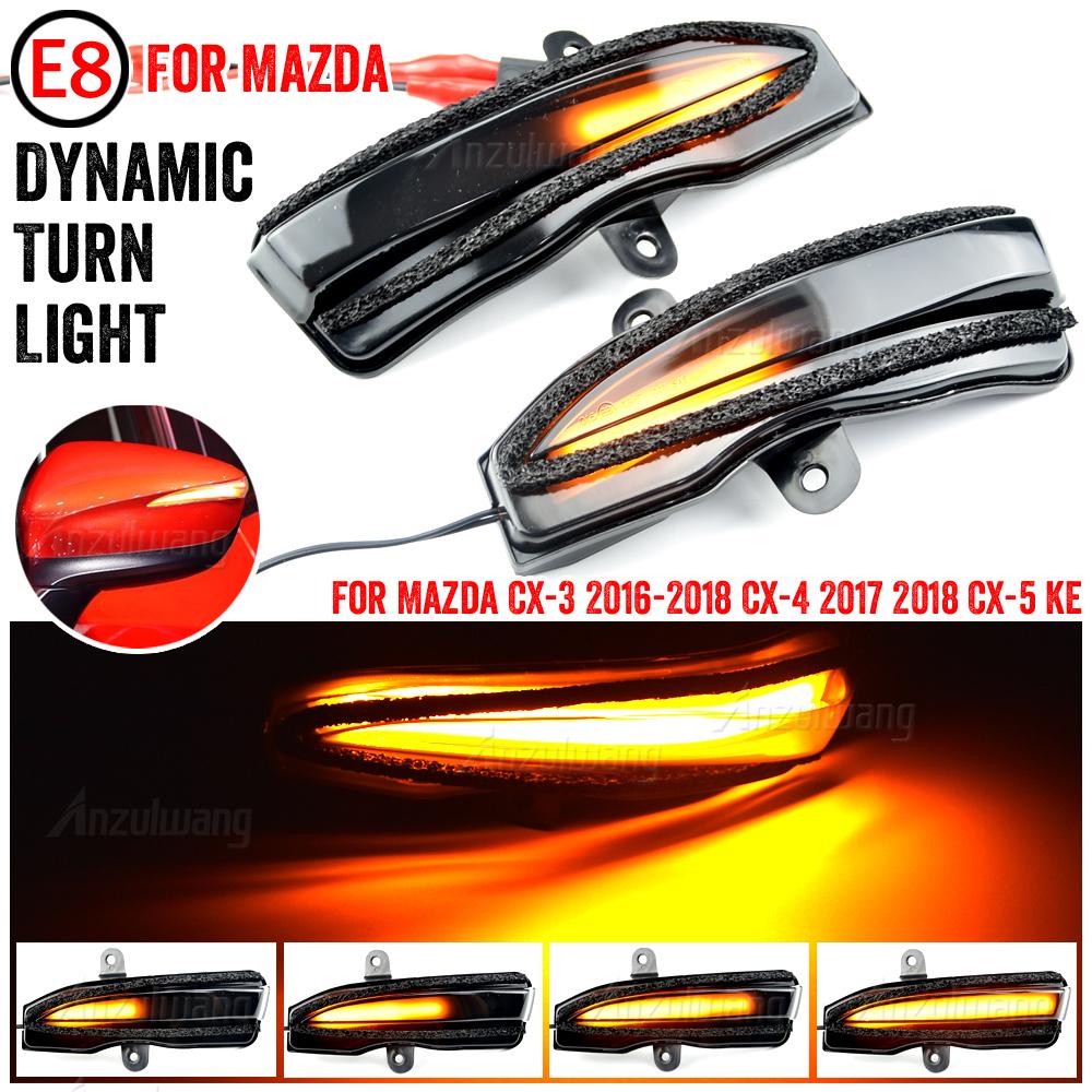 2pcs For Mazda CX-3 CX3 CX-4 CX4 CX-5 CX5 KE 2016 Dynamic Turn Signal LED Rearview Mirror Indicator Blinker Repeater Light