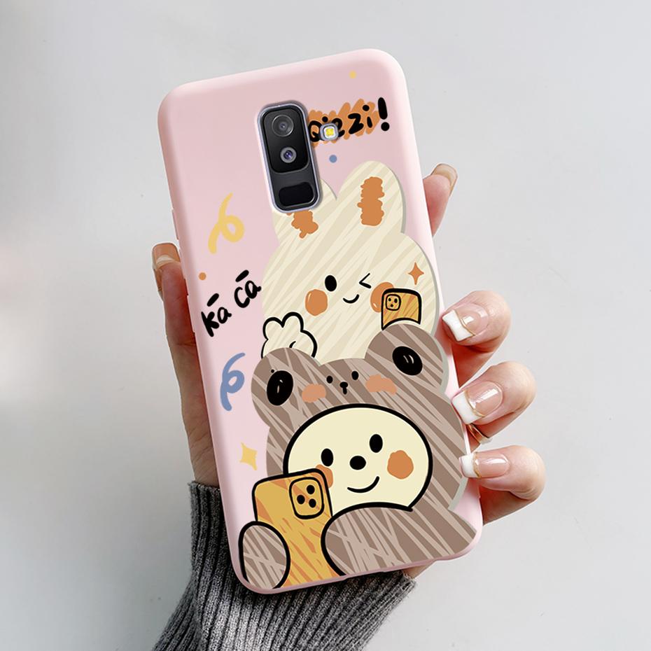 Painted Case For Samsung Galaxy A6 Plus Covers For Samsung A7 2018 A750 Cases For Samsung A9 2018 Cute Cartoon Protective Coques