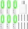 Glooglitter 6 Pcs Fishing Glow Sticks Led Fishing Pole Light Night Fish Alert Glow Stick With 8 Pcs Rechargeable Cr425 Battery And Battery Charger