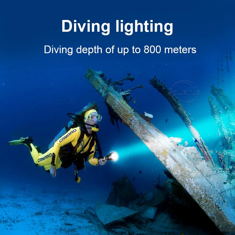 5000LM XHP120 Led Diving Flashlight IPX8 Underwater Waterproof 400M Professional Diving Torch Underwater Lighting Work Lamp