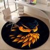 1PC Owl Head Office Round Area Rug, Indoor Mat Suitable For Office, Under Office Chairs Bedroom Living Room Home Decor, Room Deco 090