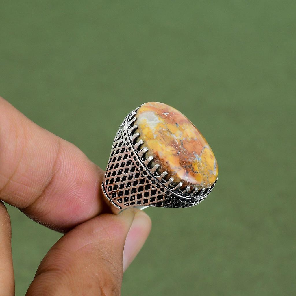 Maligano Jasper Ring 925 Sterling Silver Ring Handmade Elegant Jewelry Genuine Gemstone Ring Silver Jewelry For Gifts Available In Ring Size