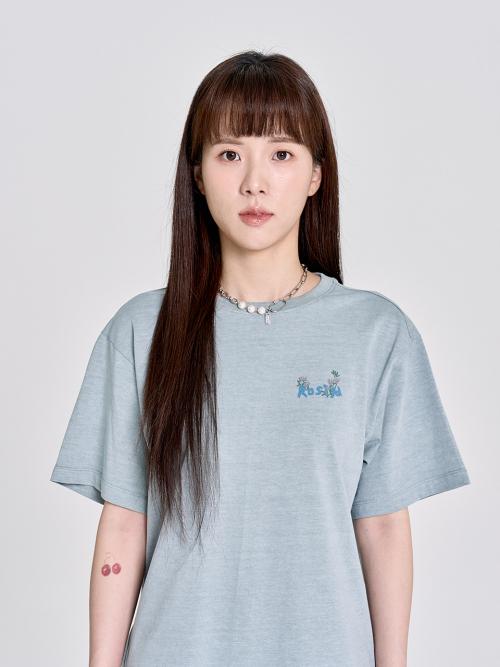 Losiya Flower Pigment T-Shirt / Mint
