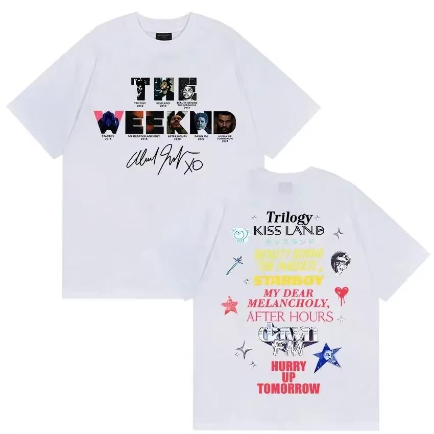 Rap Singer The Weeknd Hurry Up Tomorrow Tour Graphic Tshirt Popular Hiphop Loose 100 Cotton Tshirt Unisex Streetwear Top