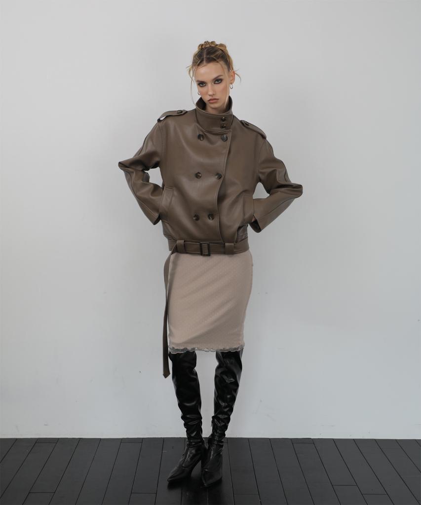 WAVEGIRL Vegan Leather Jacket (2Colors)