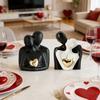 Abstract Hugging Couple Statue Ceramic Lover Figurine Embracing Men Women Decoration Wedding Anniversary Valentine's Day Romantic Gift