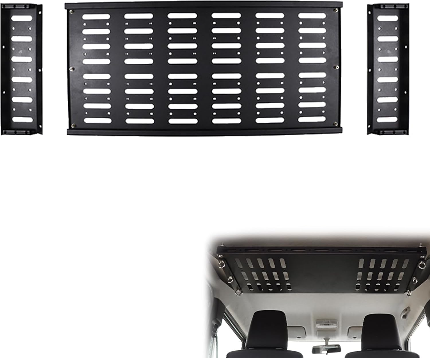 

Verocis Рамка-удлинитель для хранения на потолке автомобиля, внутренняя верхняя, для Suzuki Jimny, Внутренний кронштейн-удлинитель для Jimny, Багажник на крышу задней двери Jimny, Алюминий, Без повреждений чёрный