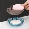 Wall Mounted Soap Dish Drain Transparent Acrylic Soap Holder Household Self Adhesive Soap Sponge Dish Bathroom Accessories
