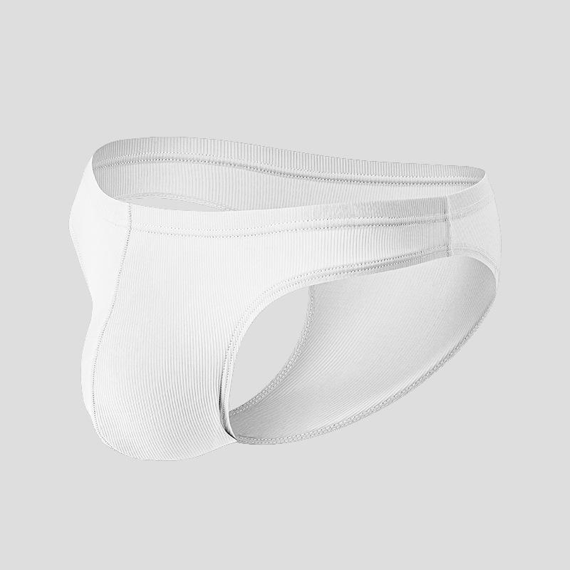 Male Summer Sex Appeal Pure Color U Convex Bag Ice Silk Half Pack Hip Low Waist Triangle Briefs
