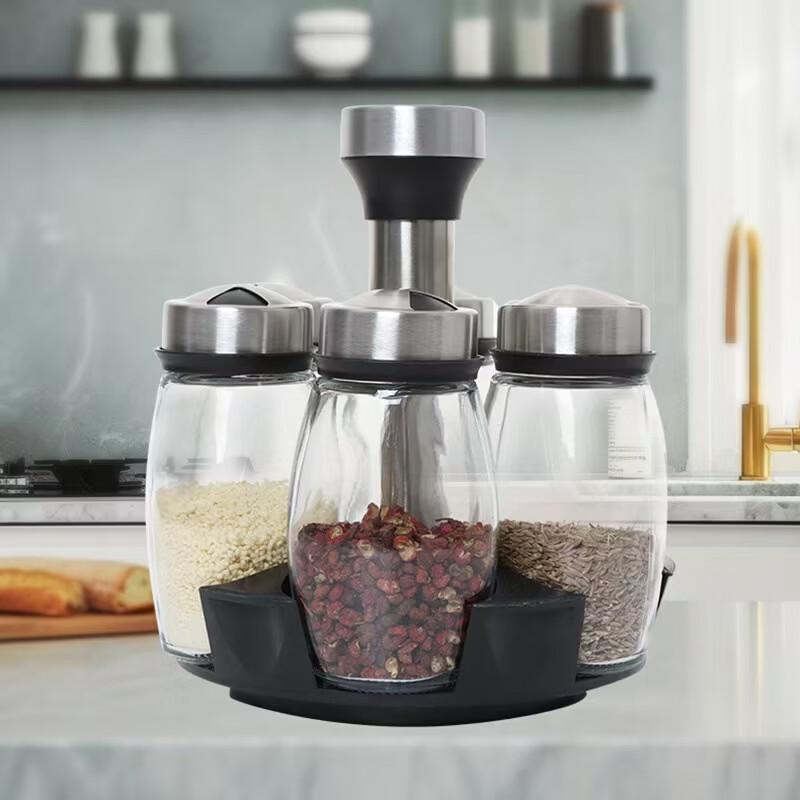 

Glass Rotary Spice Rack 7-Piece Set