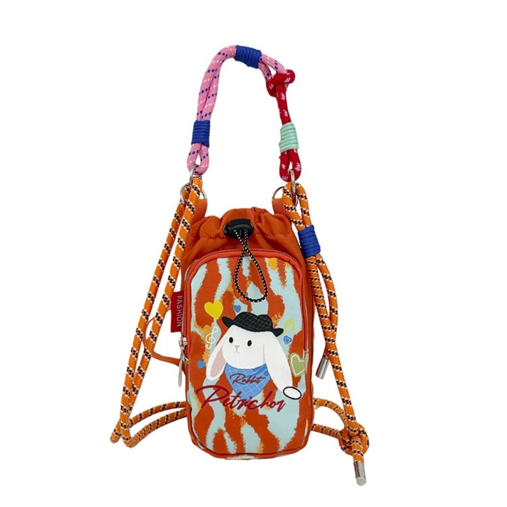 Dopamine Style Water Bottle Bag Cartoon Thermal Mugs Carrier Bag Outdoor Activities оранжевый