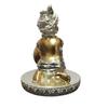 Makhan Krishna Idol Silver with Gold Antique Detailing, Ideal for Home Decor, Mandir, Puja Room | Makhan Chord | Laddu Gopal (4x3)