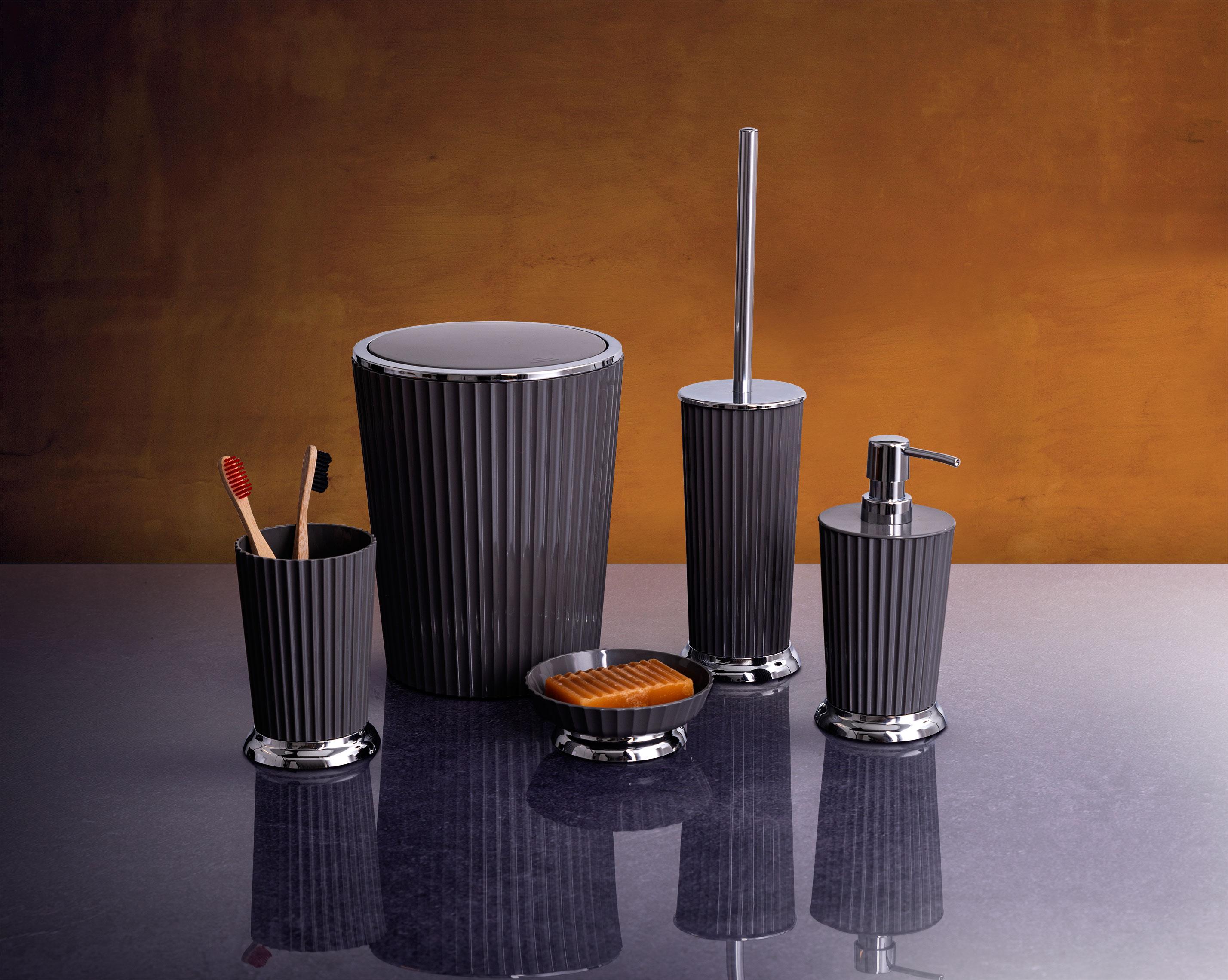 

PRİMANOVA Набір Nely для ванної кімнати з 5 предметів сірий