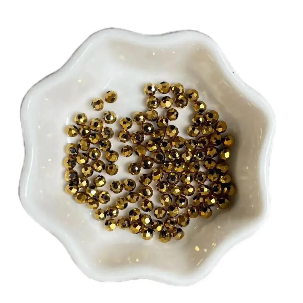 100pcs Czech Rondelle Crystal Beads AB Color Faceted Glass Beads Loose Spacer Beads for Jewelry Making DIY Necklace Accessories