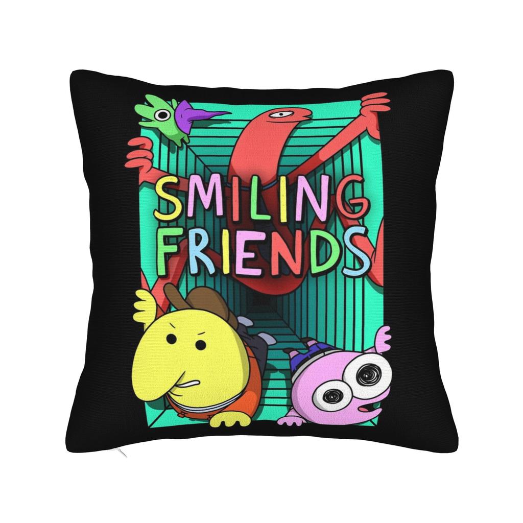 Smiling Friends Cartoon Printed Pillowcases Cushion Cover Pillow Covers New Style Home Decorations Zipper Multi-Size