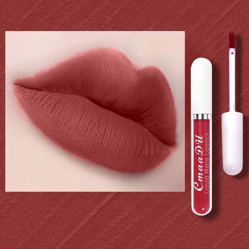 Seksowny aksamitny matowy błyszczyk w płynie szminka błyszczyk Beauty Red Nude wodoodporny długotrwały makijaż