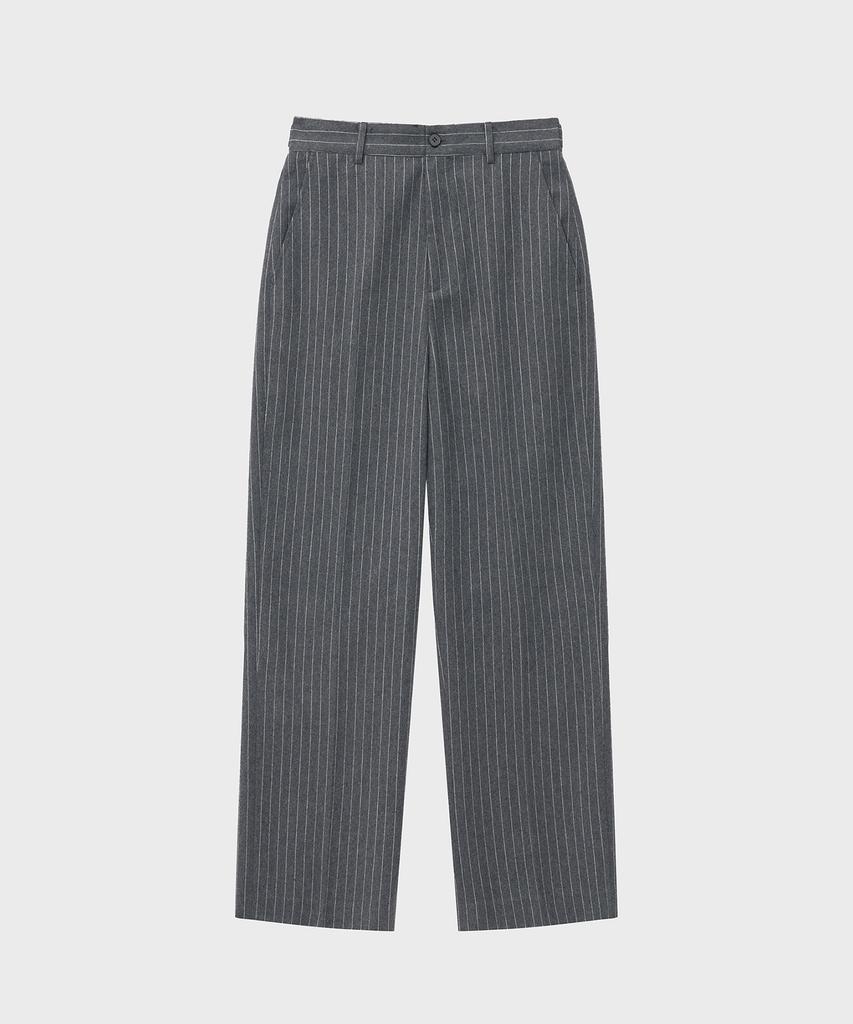 NOIRER Classic Wide Straight Slacks (Stripe Grey)